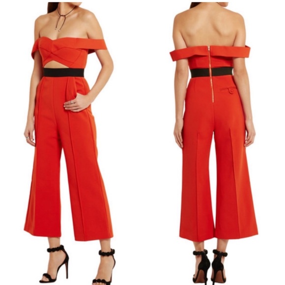 SELF PORTRAIT Orange Jumpsuit Playsuit